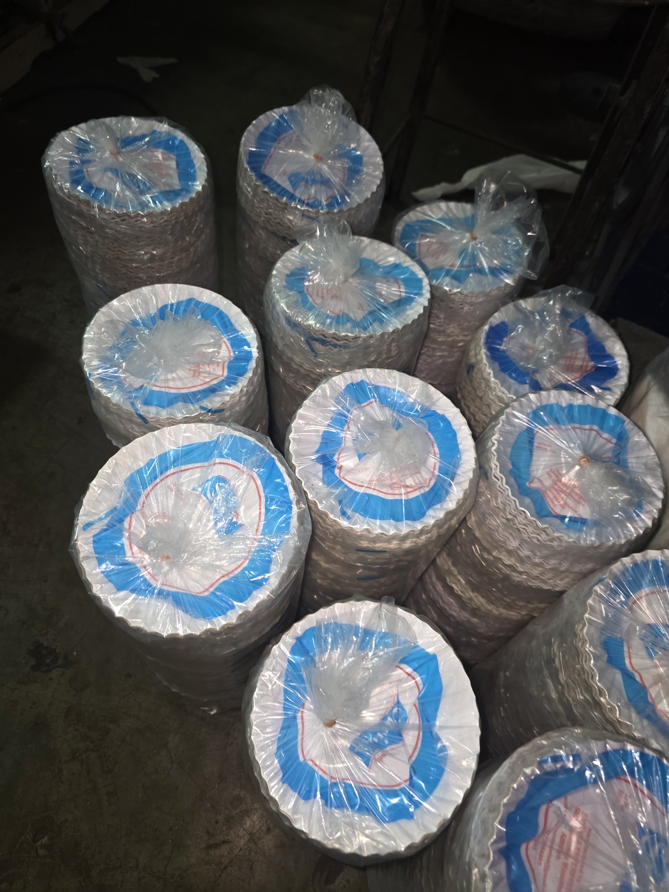 Bulk stock area with wrapped paper materials