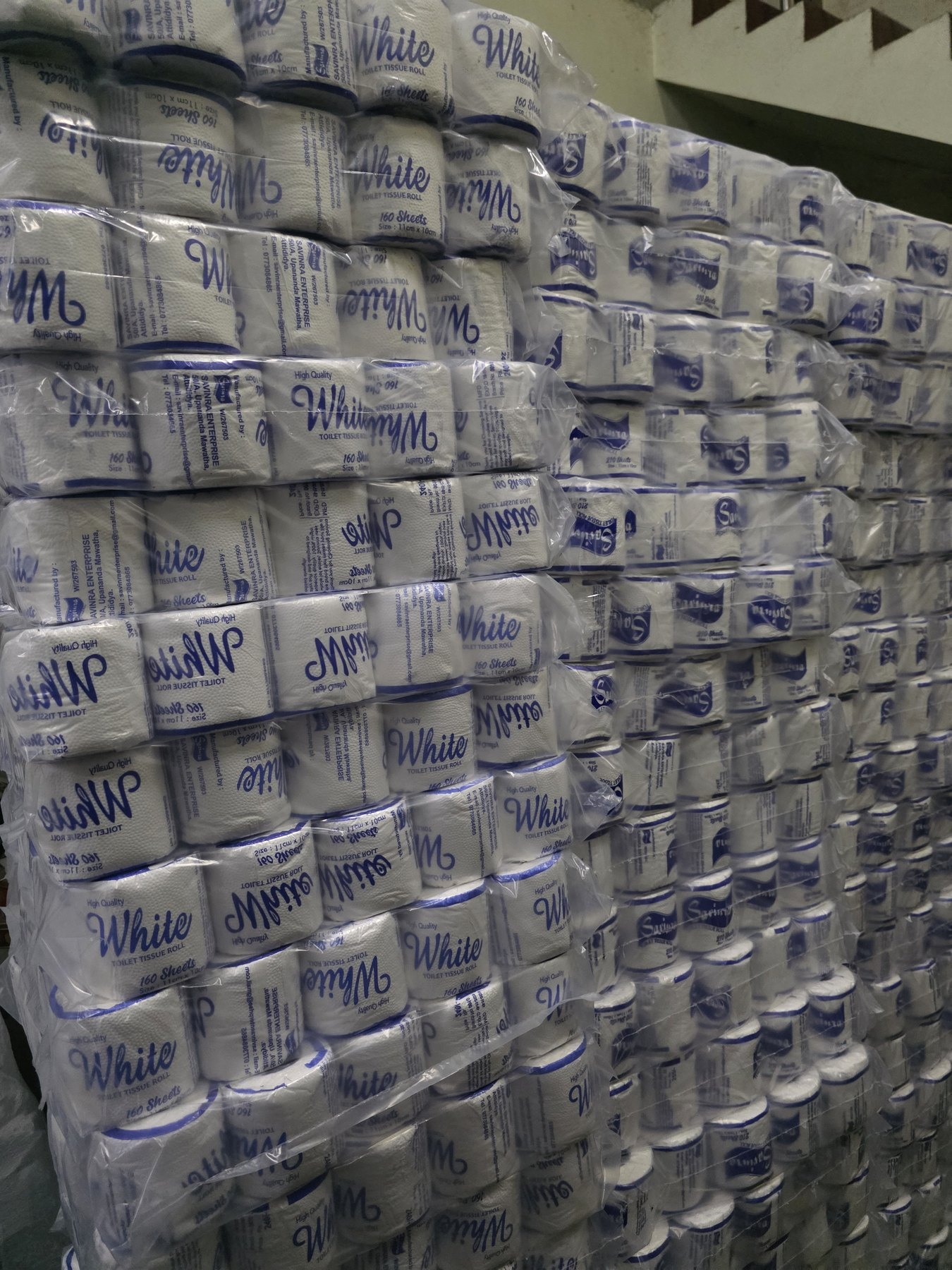 Paper roll inventory in storage section